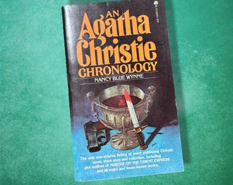 An Agatha Christie Chronology by Nancy Blue Wynne Retro Vintage Murder Mystery Paperback Reference Book