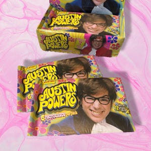 Lot de 2 cartes photo Austin Powers, cadeau nostalgique, comédie des années 90, Mike Myers