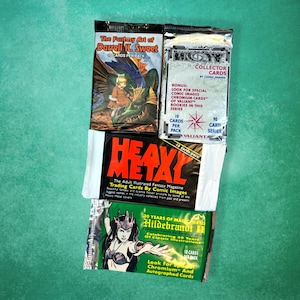 Vintage Fantasy Sci Fi Themed Trading Card Packs