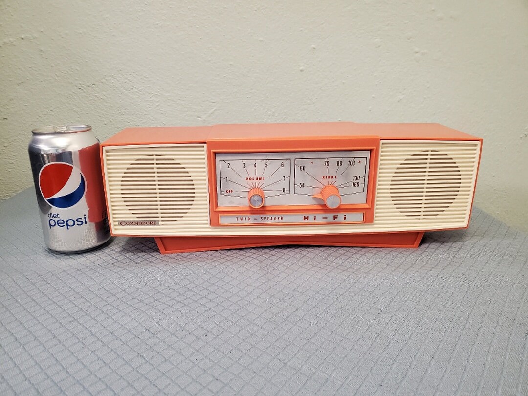 Orange 1960/61 Commodore 5 Tube Radio. Restored, Working/restored With ...