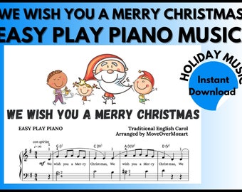 We Wish You A Merry Christmas, Christmas Sheet Music, Holiday Music, Piano Sheet Music, Xmas Music, Printable PDF Music, Instant Download