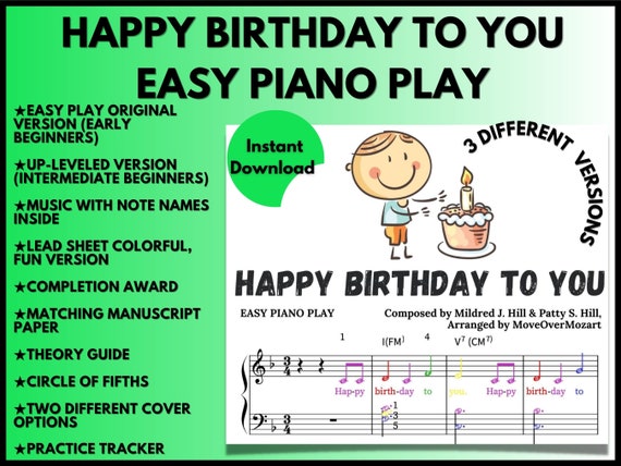 happy birthday piano sheet music easy