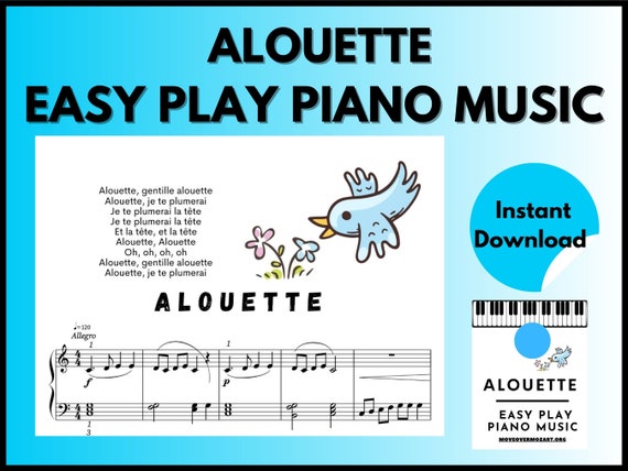 Alouette Partition Piano TÉLÉCHARGEMENT DE MUSIQUE NUMÉRIQUE