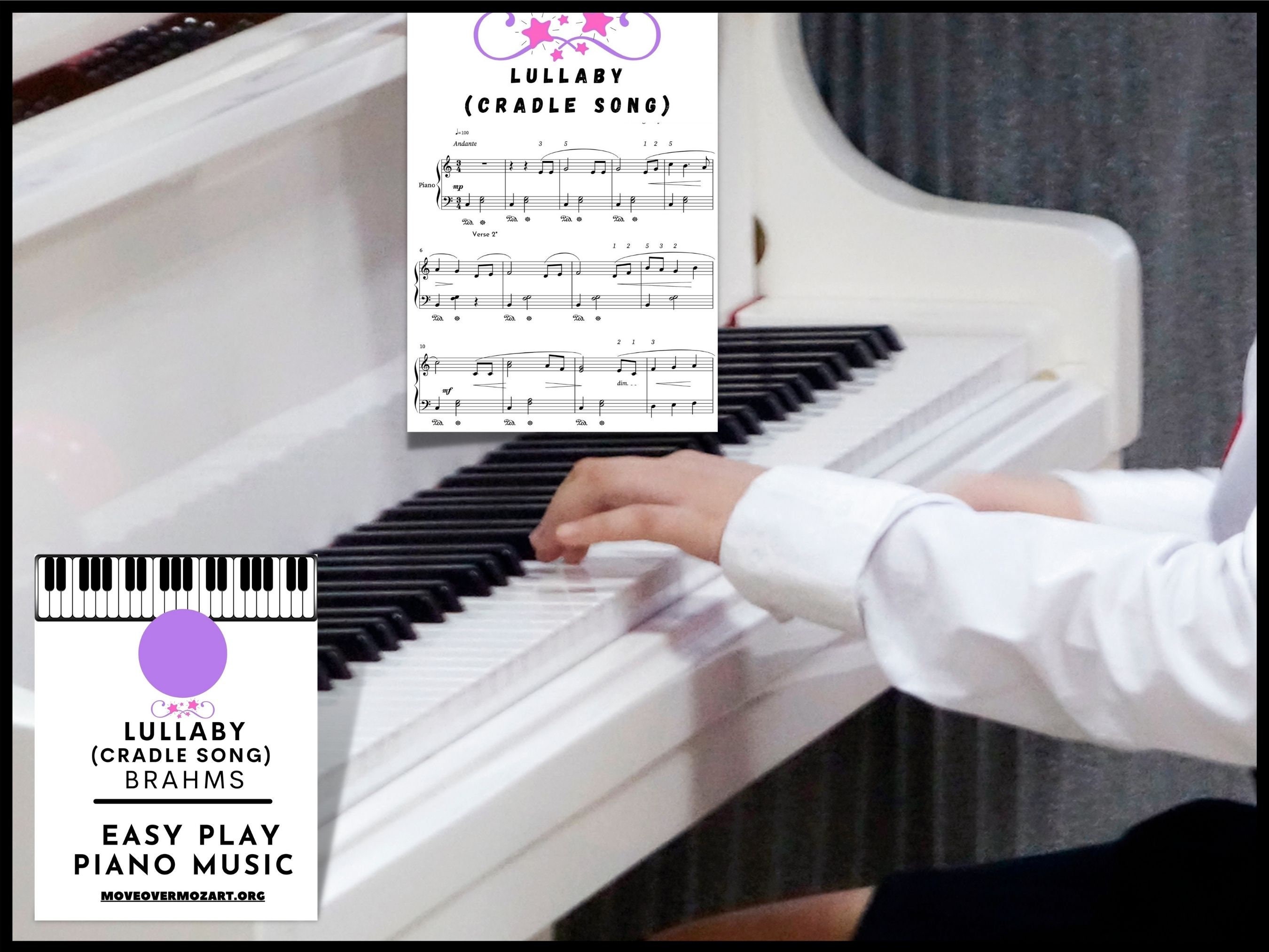 Brahms Lullaby cradle Song Piano Sheet Music Instant Etsy UK