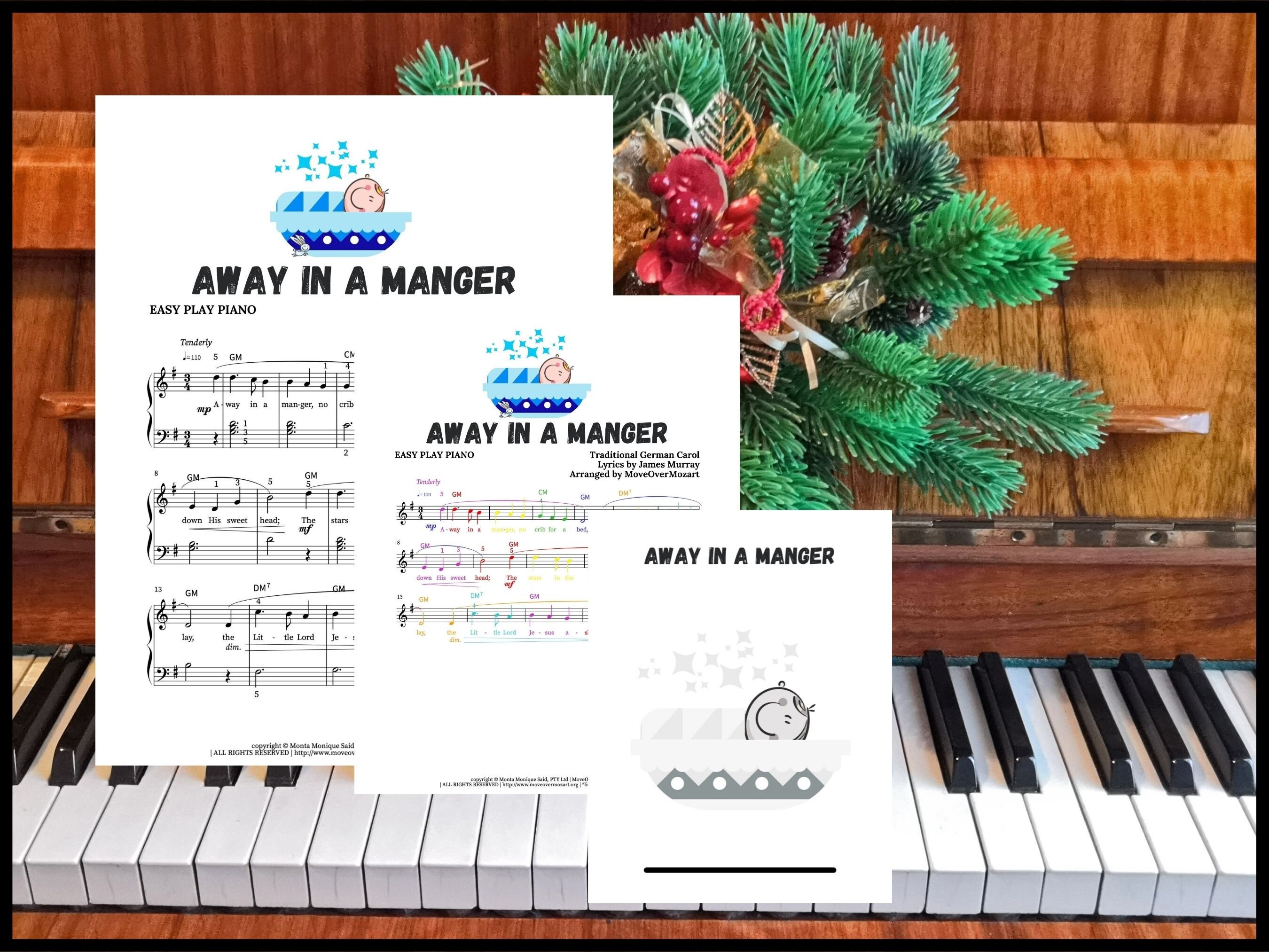 Away in a Manger, Christmas Sheet Music, Holiday Music, Piano Sheet ...