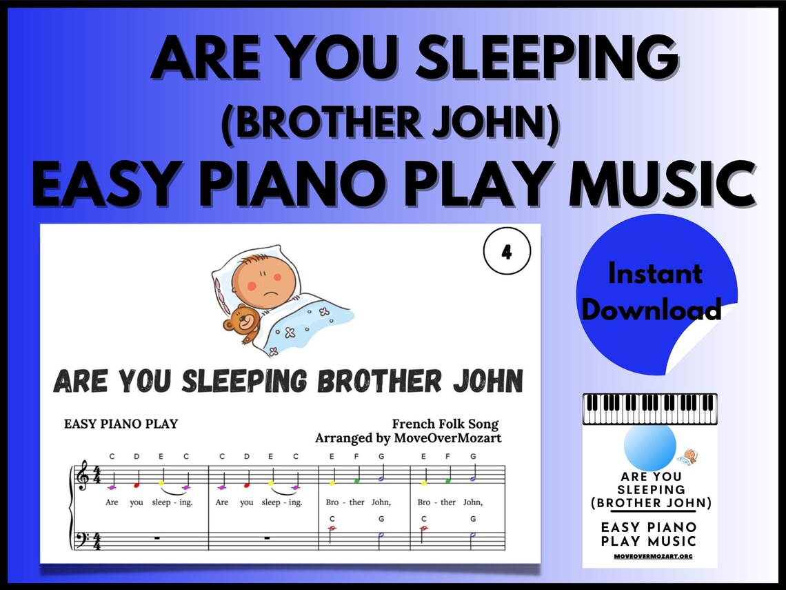 Piano Music Sheets Are You Sleeping brother John Instant DIGITAL MUSIC