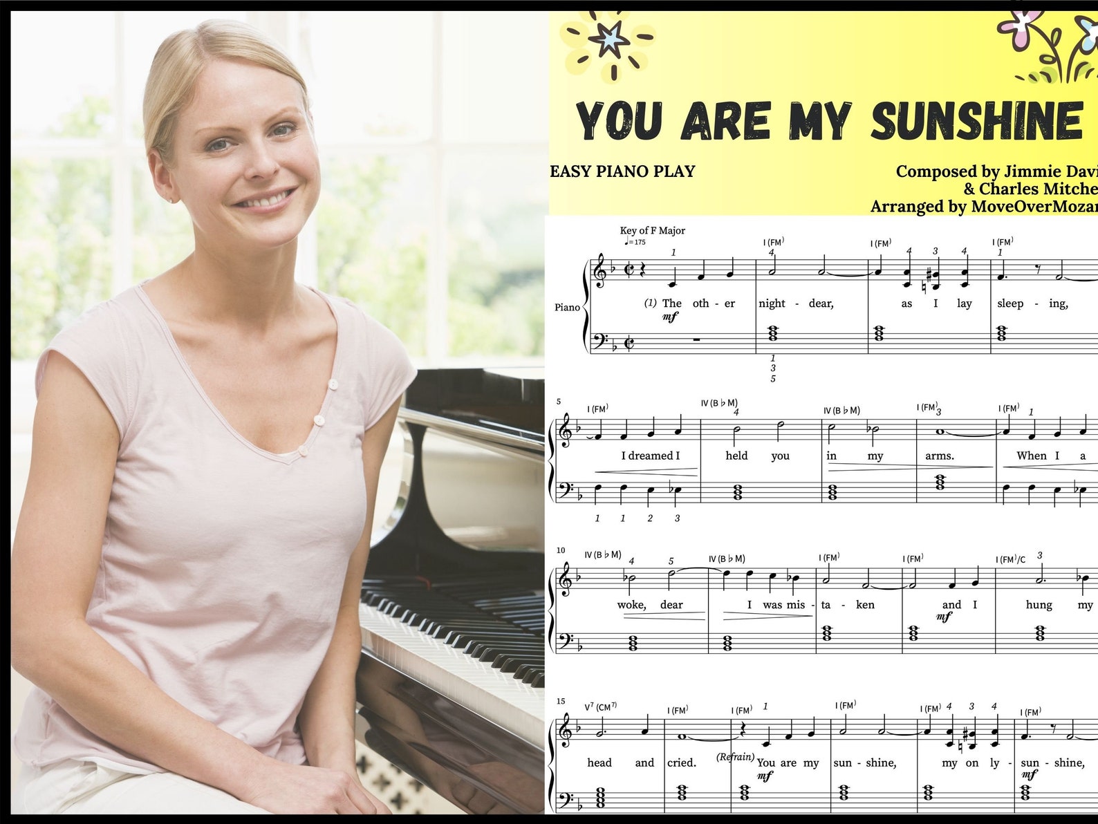 You Are My Sunshine | Piano Sheet Music | Instant DIGITAL MUSIC ...