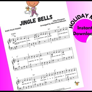 Jingle Bells, Christmas Sheet Music, Easy Piano Music for Beginners ...