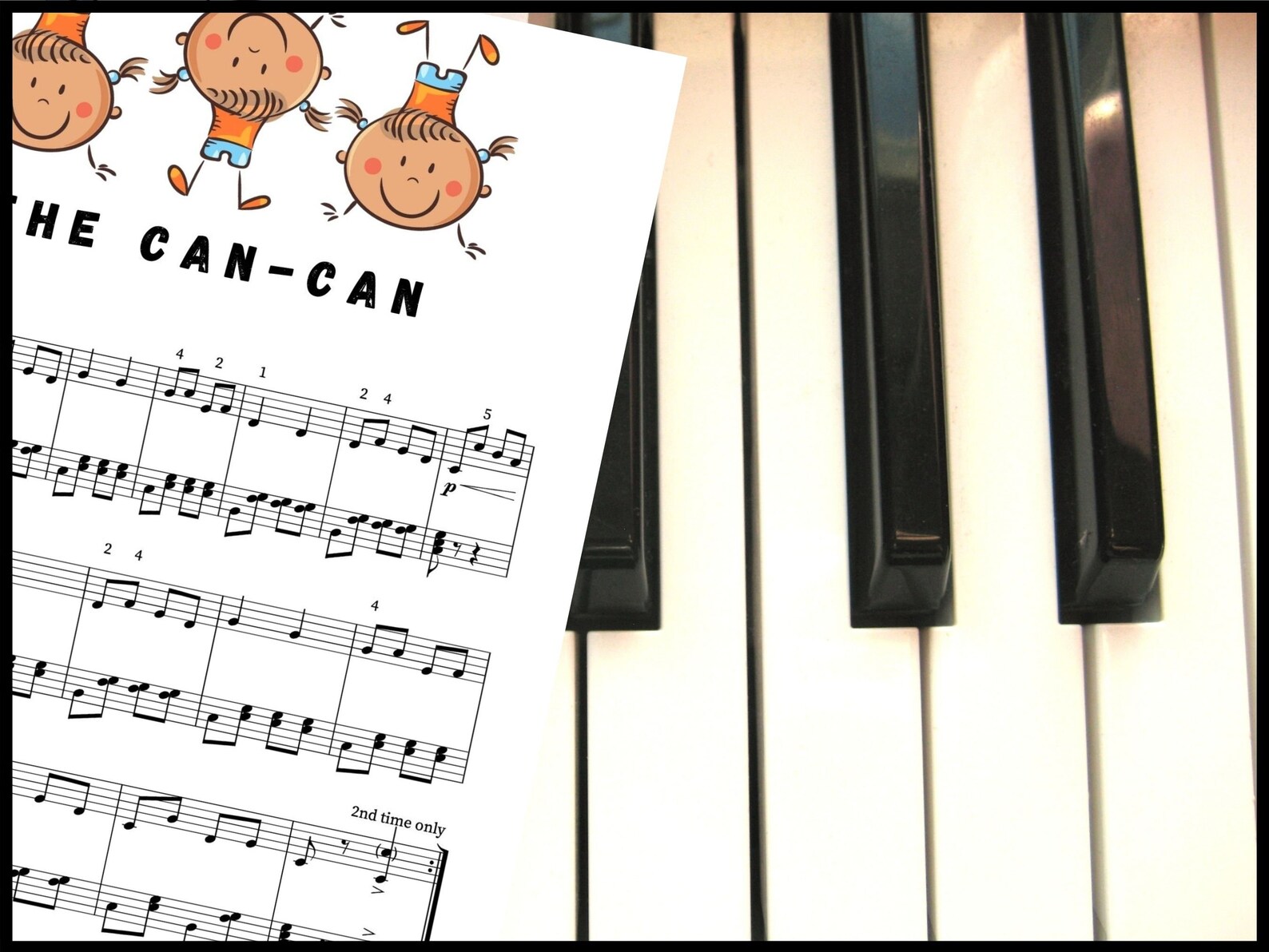 The can can song piano sheet music instant digital music etsy espa a