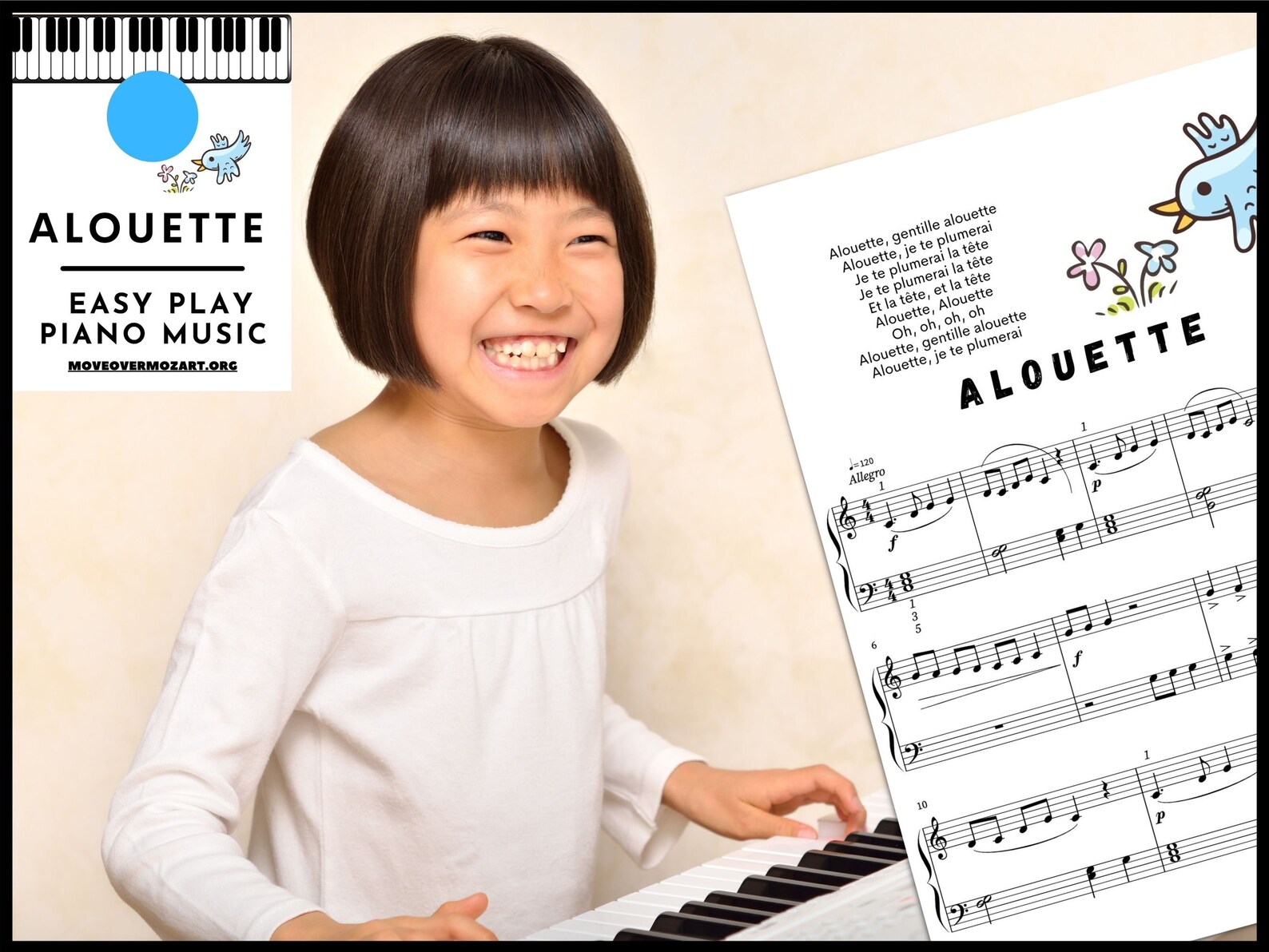 Alouette Piano Sheet Music Instant DIGITAL MUSIC DOWNLOAD Etsy
