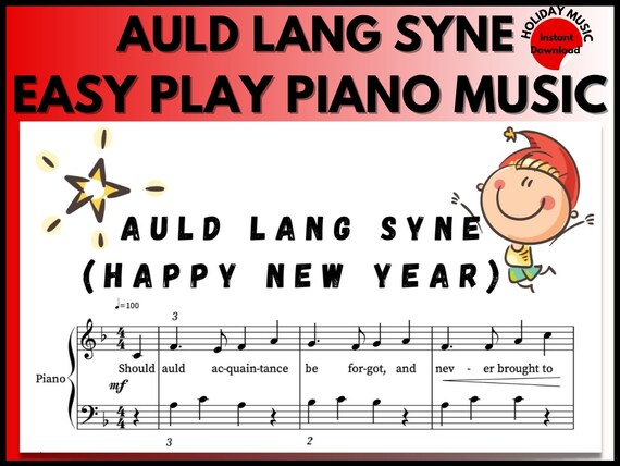 New Years Song Auld Lang Syne Piano Sheet Music Instant Etsy Singapore