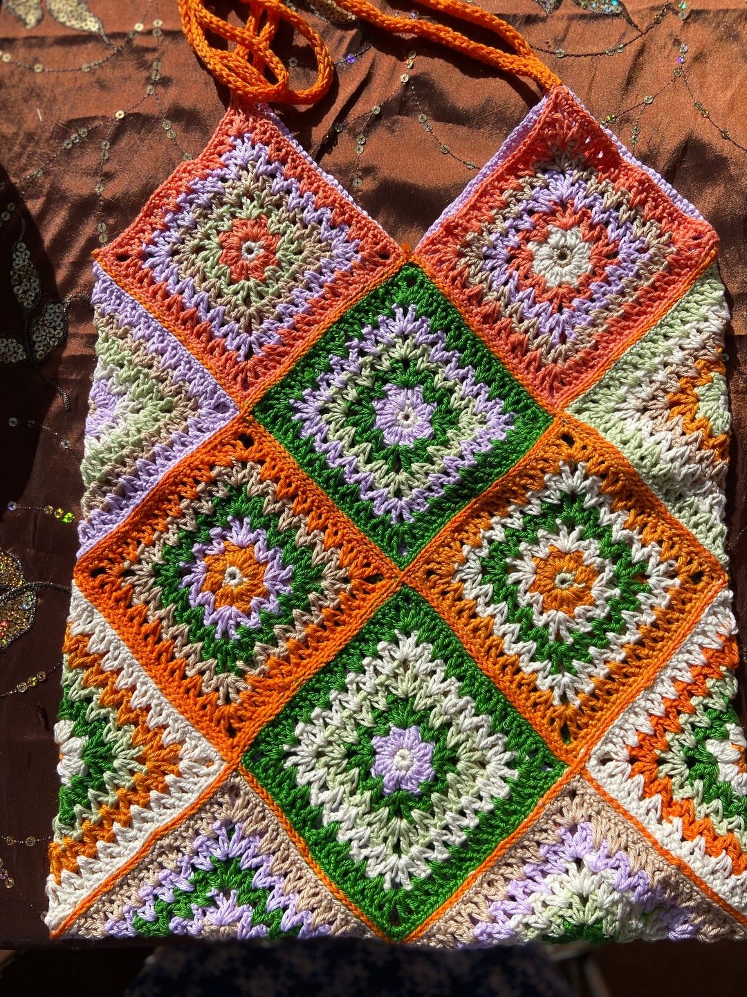 Borsa Siciliana Lillá Borsa Realizzata All'uncinetto, Stile Nonna