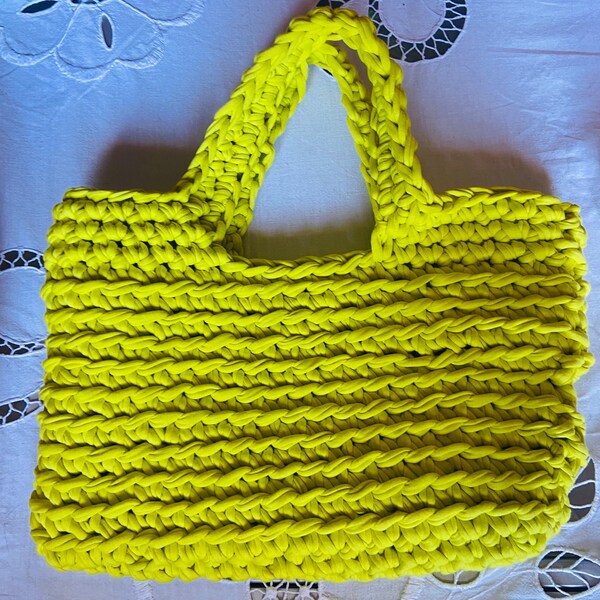 borsa fettuccia giallo fluo