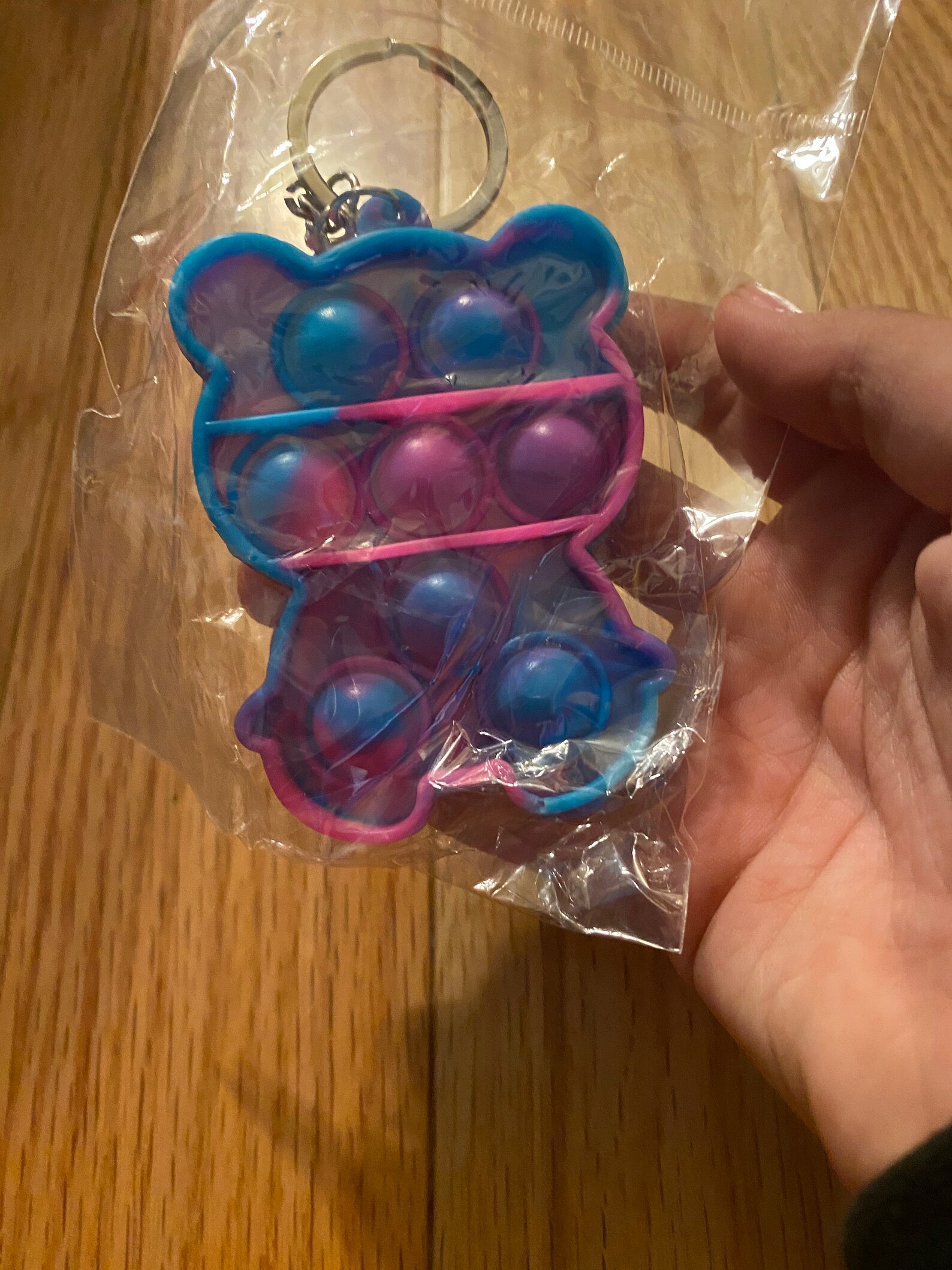 Teddy bear mini pop it keychain Etsy