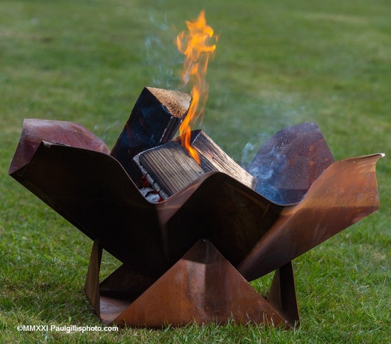 Super British Made Corten Steel Fire Pit By Flaneurs Medium Etsy