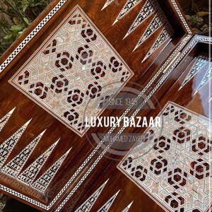 Backgammon And Chess Board inlaid Mother Of Pearl