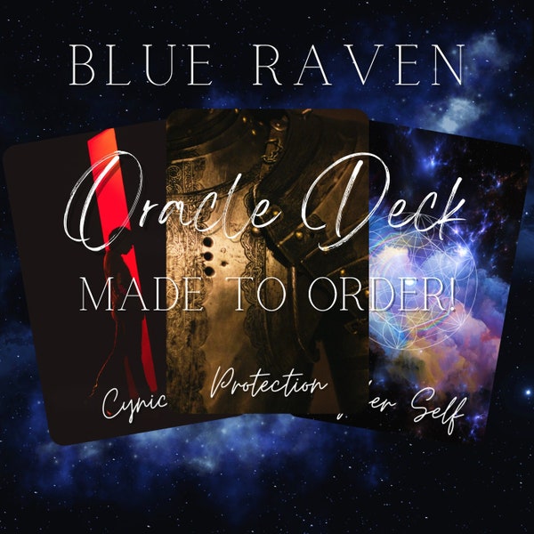 Blue Raven Oracle Deck / 78 Card Spirit Work Oracle Deck / Made to Order!
