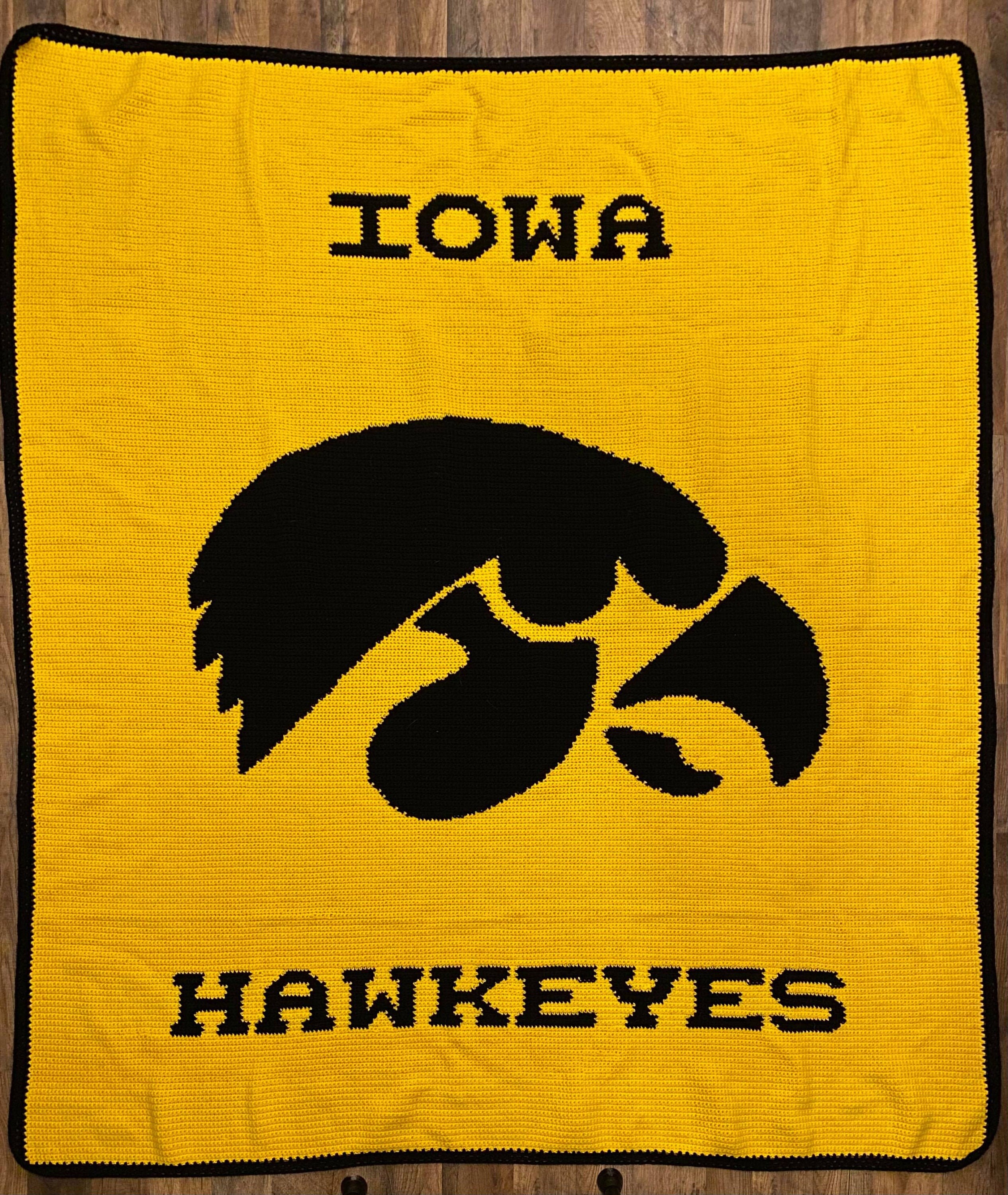 Iowa Hawkeyes Handmade Crochet Afghan Throw Blanket | Etsy