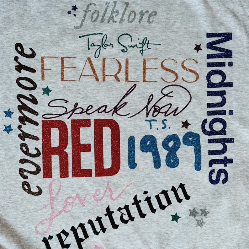 Taylor Swift the Eras Tour Iron on Set / Eras Tour Outfit / Etsy