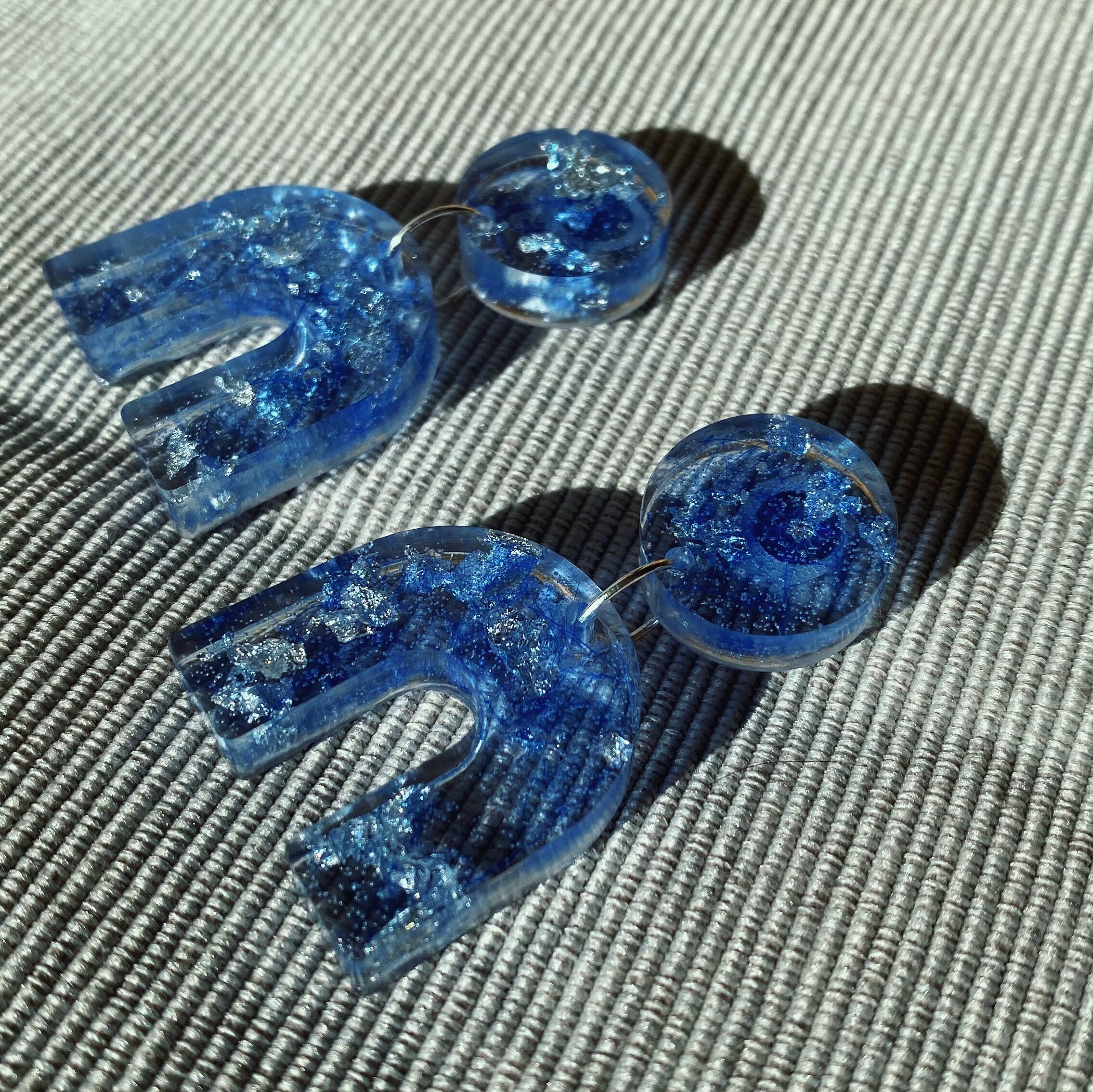 Epoxy resin earrings. Handmade jewellery Etsy
