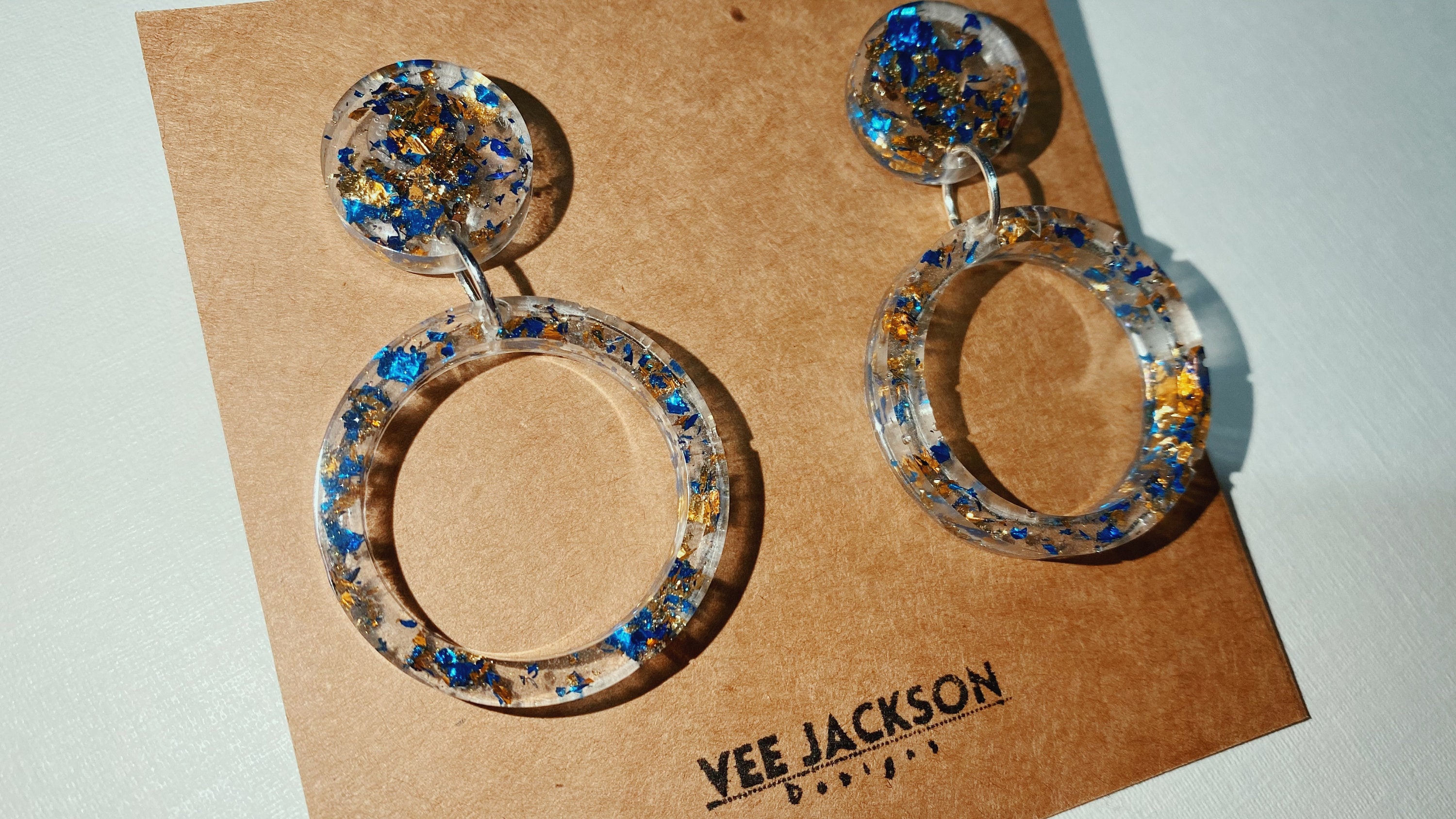 Epoxy resin earrings. Handmade jewellery Etsy