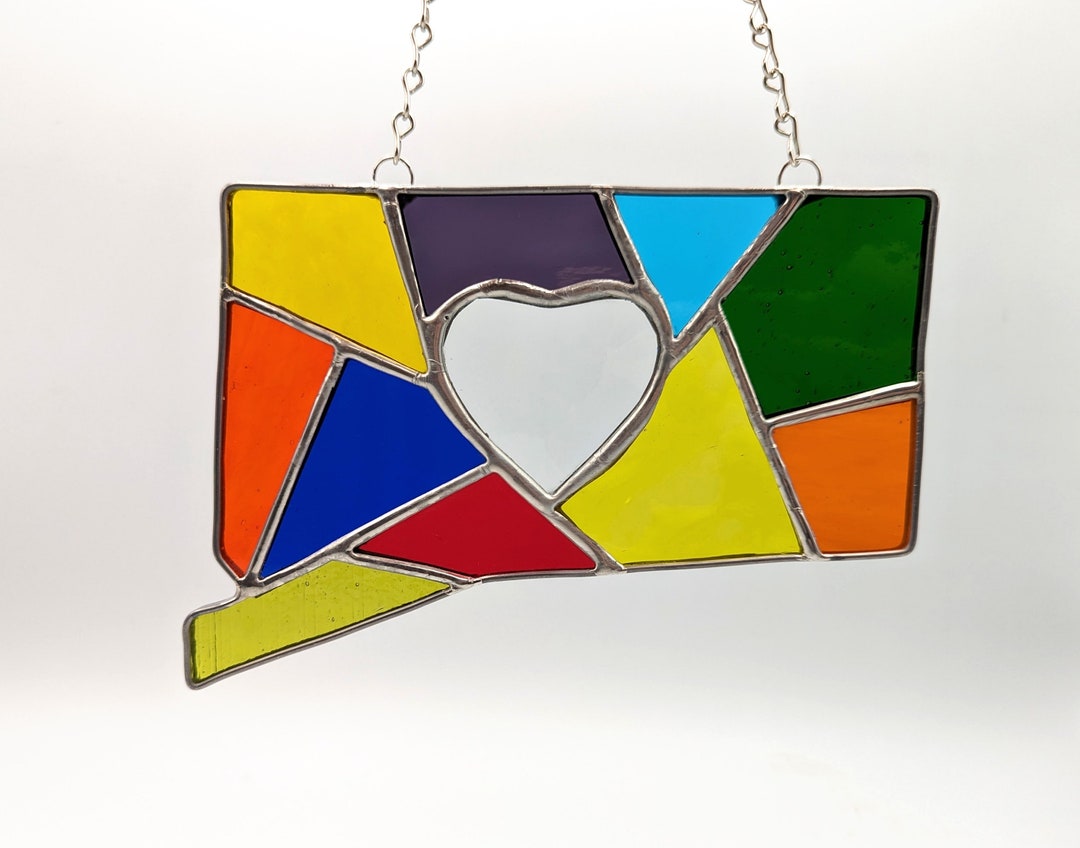 I Love Connecticut Stained Glass Suncatcher MULTIPLE COLOR Etsy