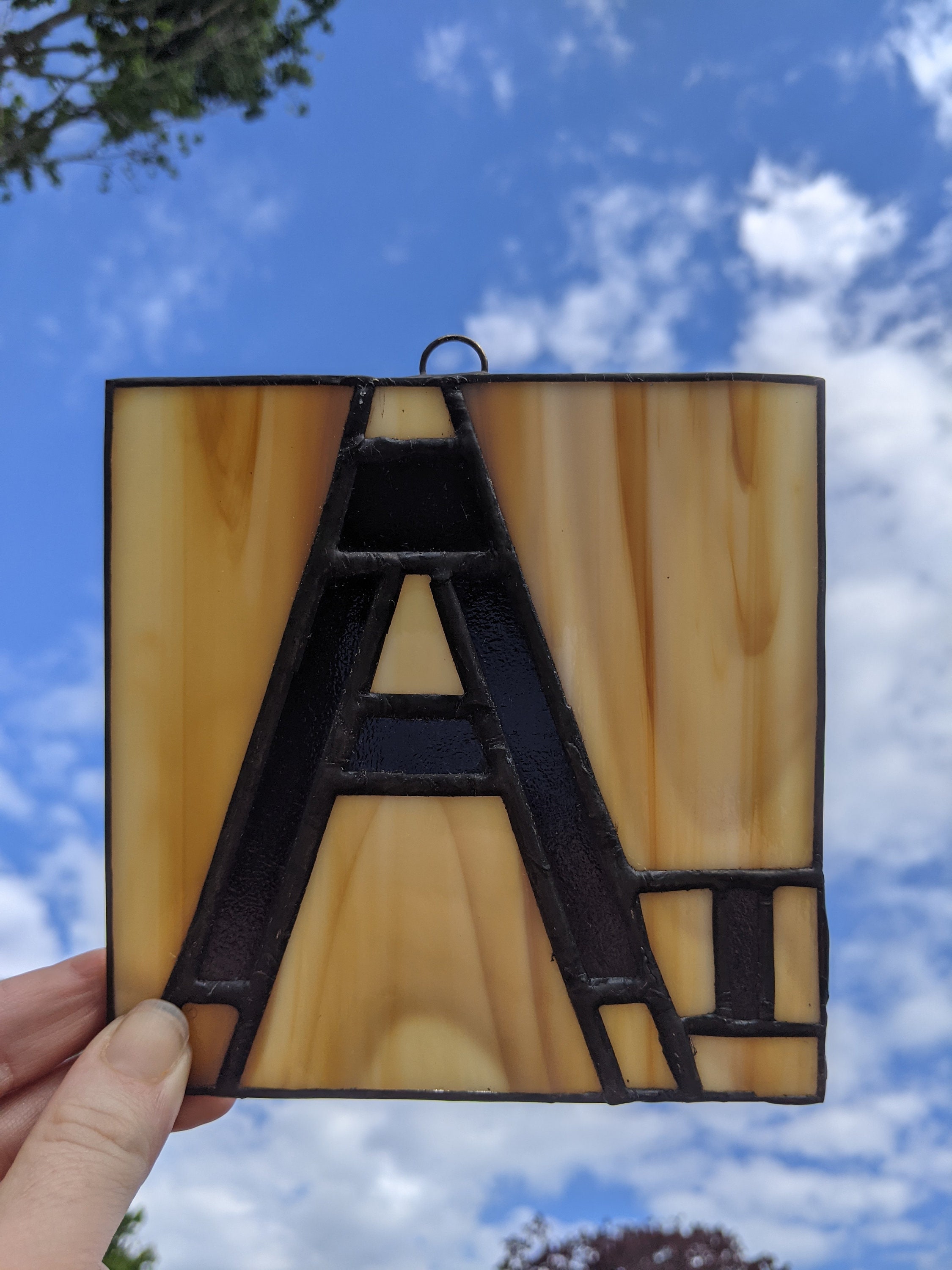 Scrabble tile letter A stained glass suncatcher 5 Etsy