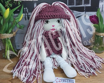 Handmade Rag Doll, Textile Doll, Handmade Cloth Doll, Soft Fabric Doll, Rag Doll long hair, Plush Doll, Stuffed Doll - Lieve 15 inches