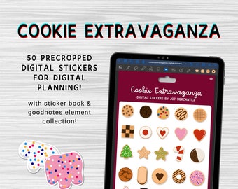 Cookie Digital Stickers, Baking Planner Stickers (GoodNotes File)