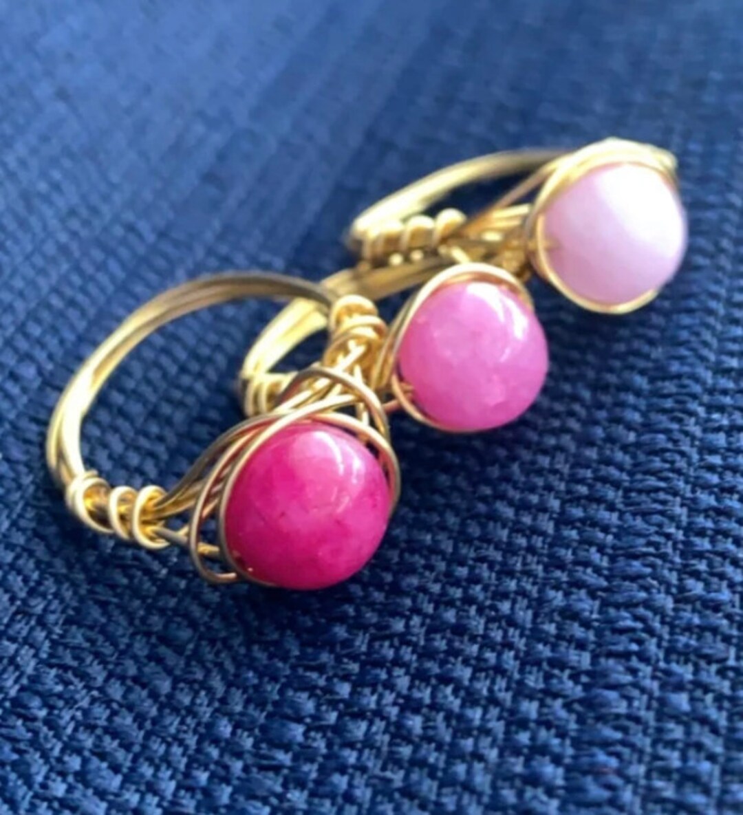 Shades of Pink Rings Etsy