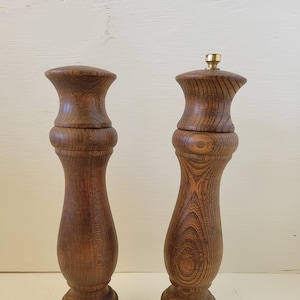 Vintage Wood Salt and Pepper Shakers Grinders Made in Japan MCM