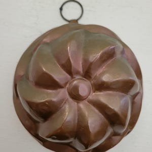 Small Vintage Antique Primitive Copper Kitchen Mold Jelly Pudding #2