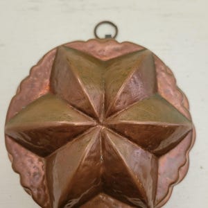 Small Vintage Antique Primitive Copper Kitchen Mold Jelly Pudding #4