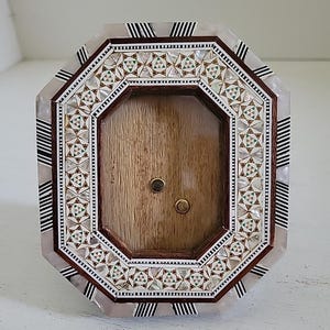 Micro Mosaic Wood Mother of Pearl Inlaid Photo Picture Frame Egypt Persian
