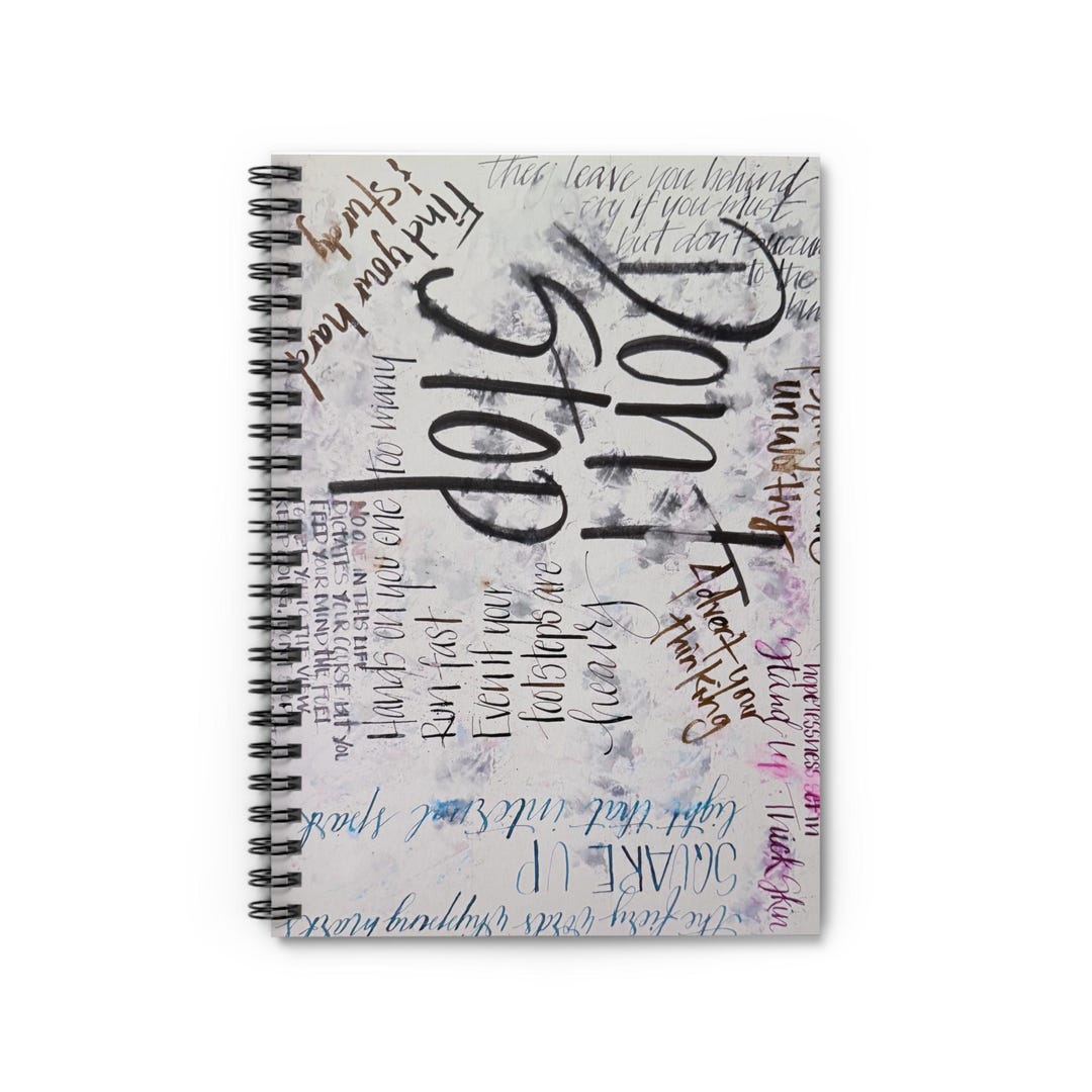 Script Collage Writing Handwritten Script Collage Spiral Notebook | Ruled Journal - Etsy