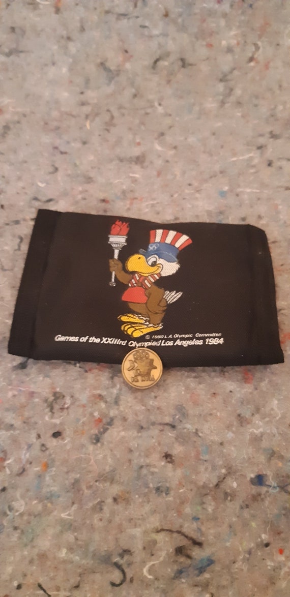 1984 Olympics Wallet and pin Souvenirs.