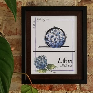 Impressão de hortênsia de Libra