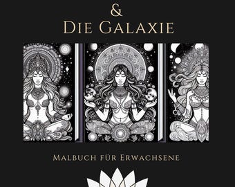 Adult coloring book. Moon Goddess and the Galagia