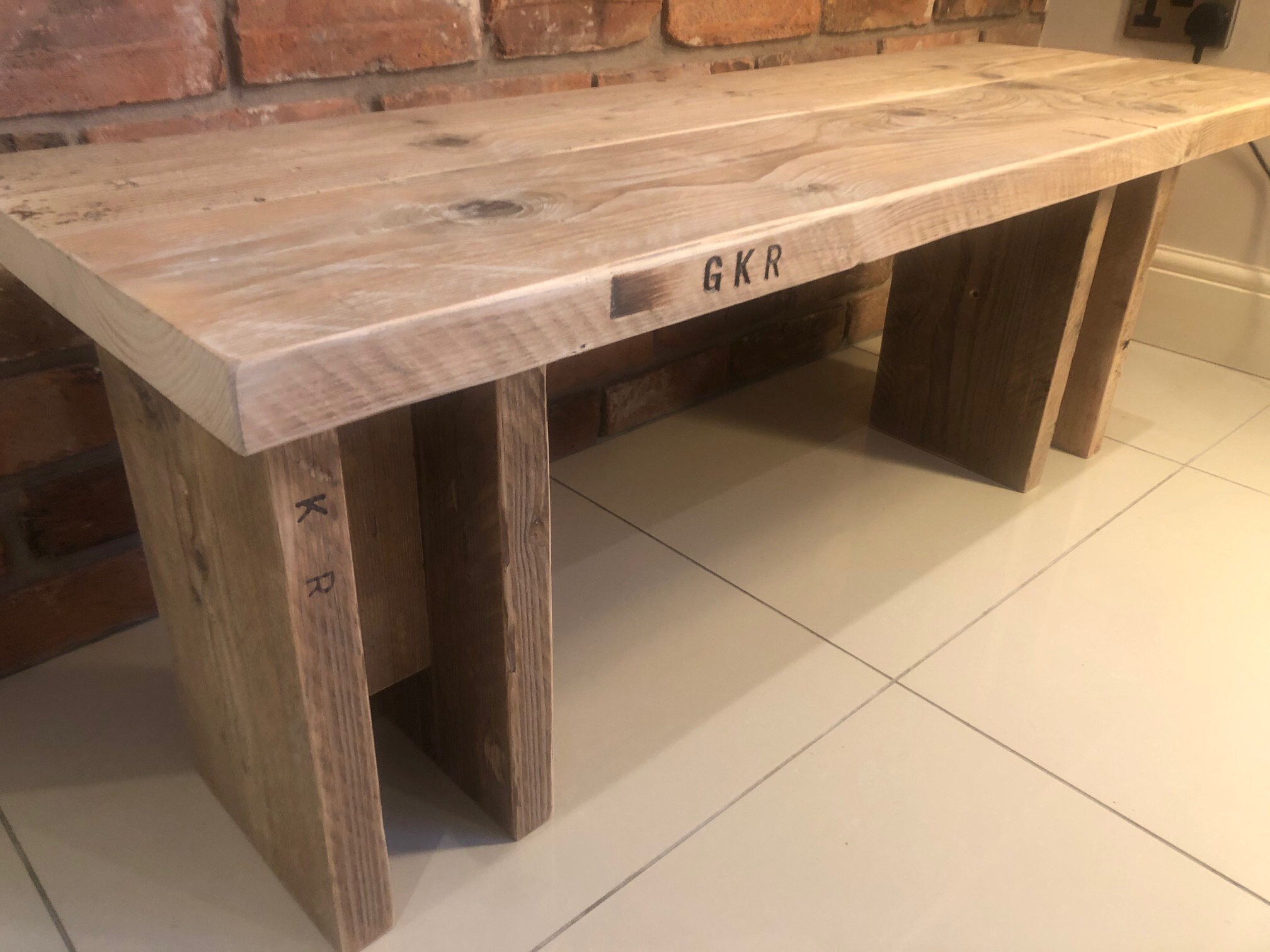 Hermoso banco de madera recuperada | Etsy