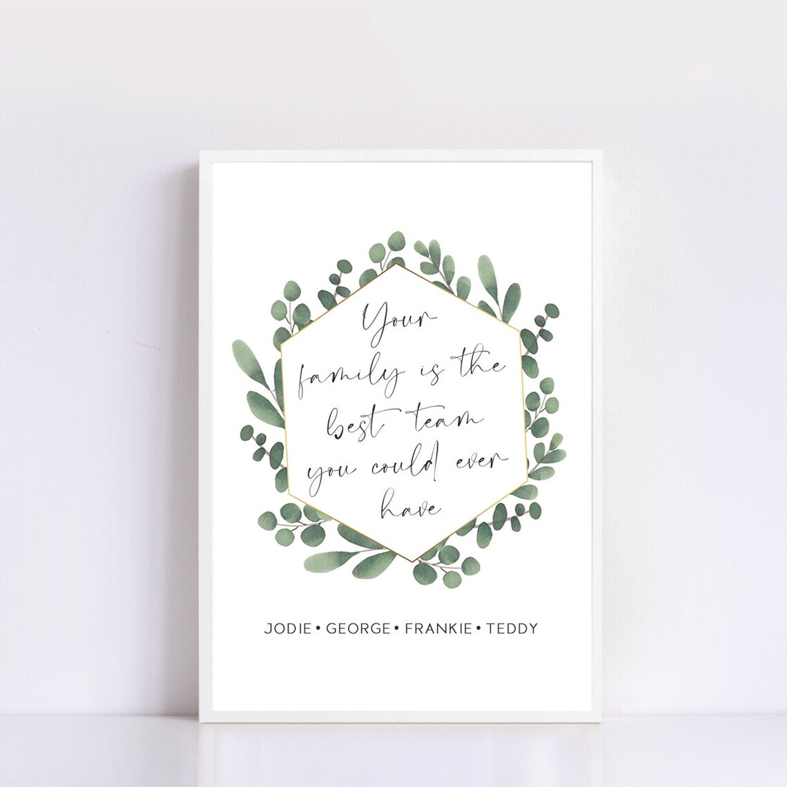 Family Names Print Your Family is the best team you could Etsy