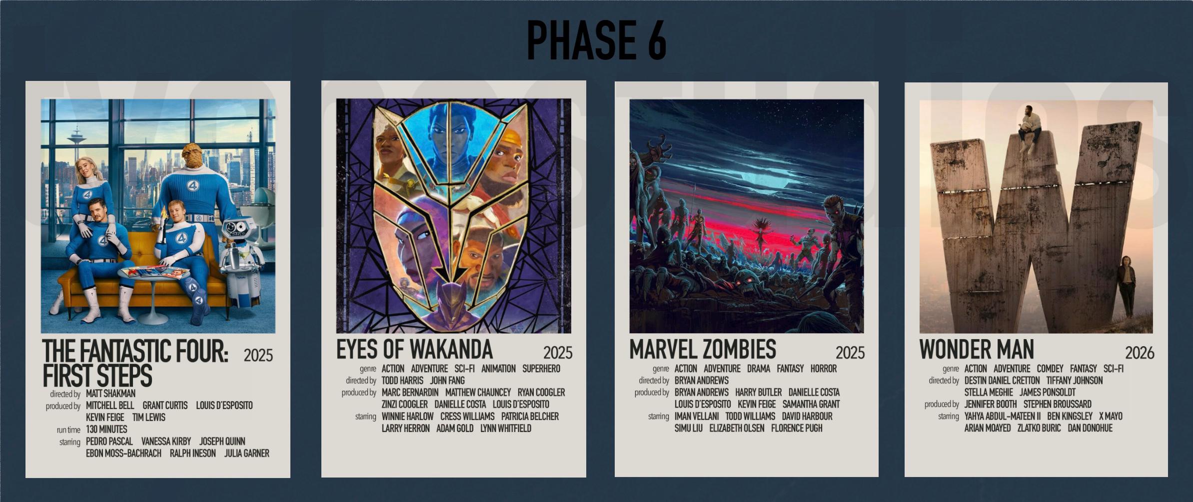 Marvel MCU Mini Poster Prints, Movies and TV Shows (6x4inch