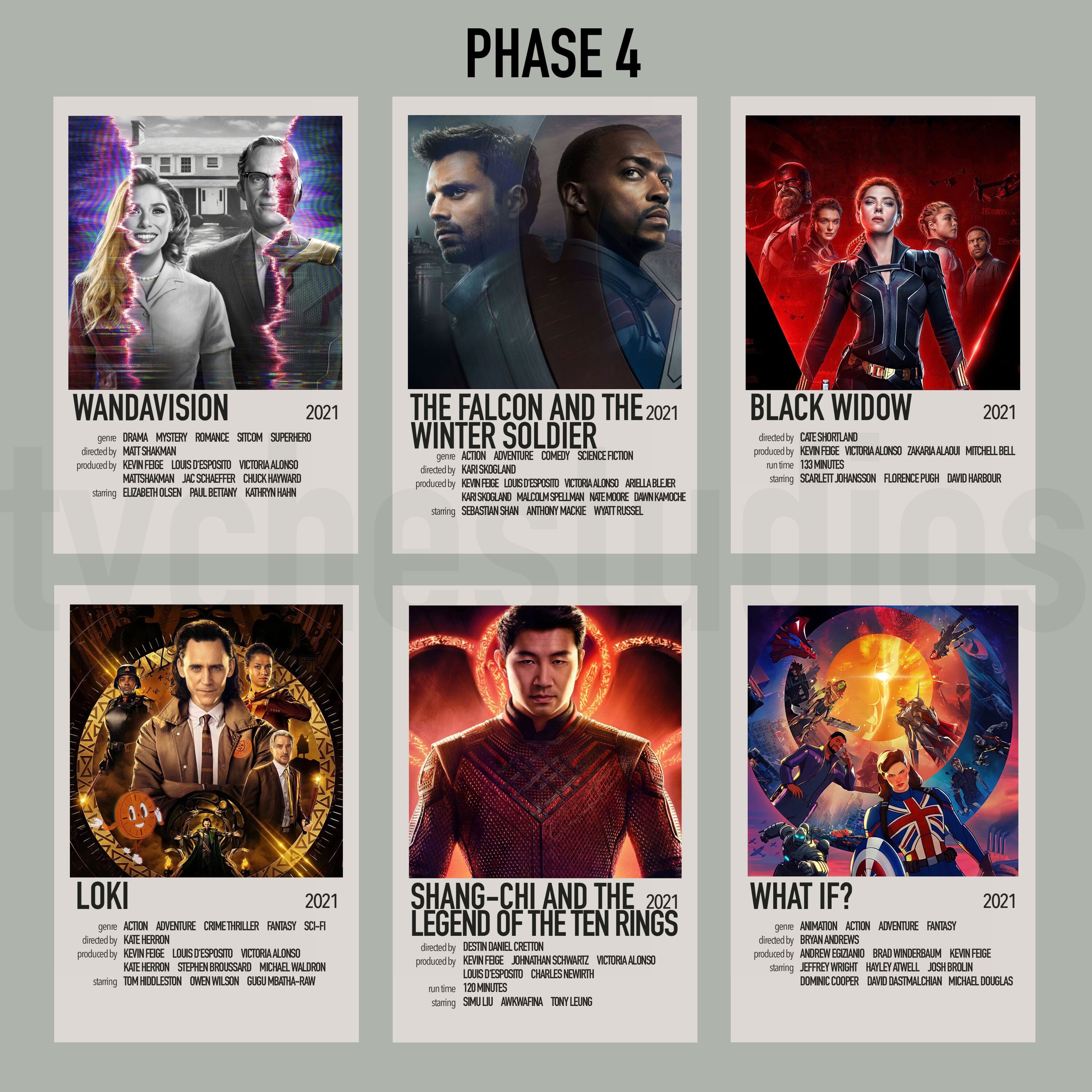 Marvel MCU Mini Poster Prints Movies and TV Shows 6x4inch Etsy