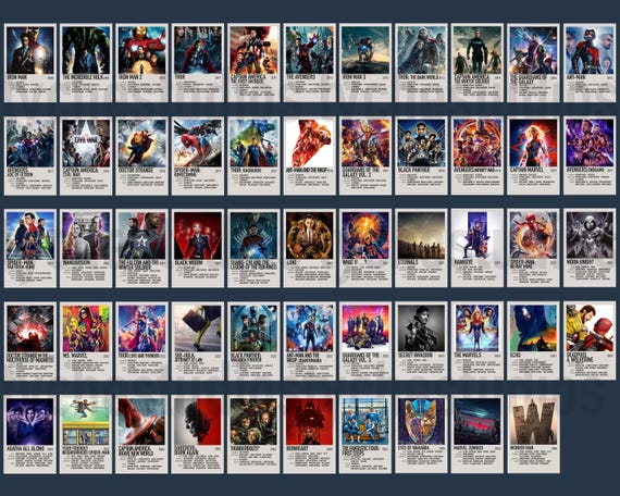 Marvel MCU Mini Poster Prints, Movies and TV Shows (6x4inch