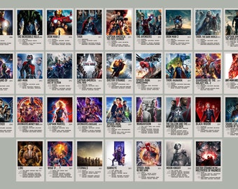 Marvel MCU Mini Poster Prints, Movies and TV Shows (6x4inch), *Physical Item*