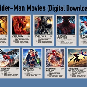 Digital Download Spider Man Movies Poster Print Collection