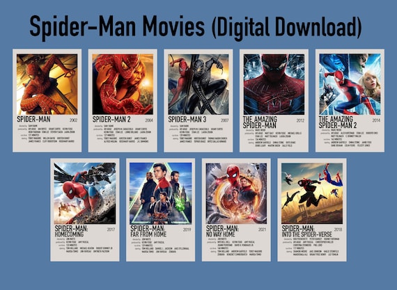 Digital Download Spider Man Movies Poster Print Collection -  Finland