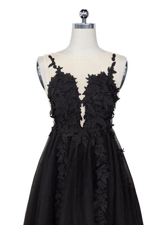 Black Lace Prom Dresses Black Lace Long 