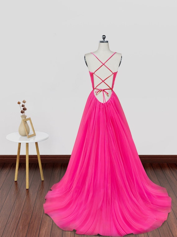 Hot Pink Short and Long Formal Dresses, Custom Prom Dresses - STACEES