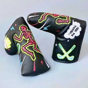 New Custom Design  GOLF Lighting Skull Putter Headcover Custom Original Design