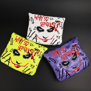 New Classic Joker Why So Serious Mallet Putter Headcover Fits Taylormade Spider Crocodile Skin Finish